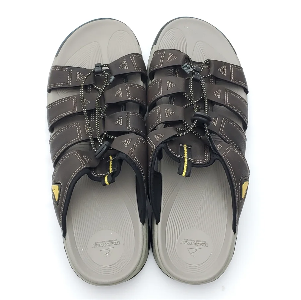 NEW Ozark Mens Trail Fisherman Slide Slip On Sandals Gray/Brown Summer Size 11
